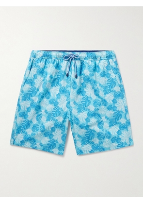 Peter Millar - Linework Straight-Leg Mid-Length Printed Swim Shorts - Men - Blue - S