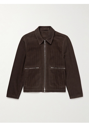 Mr P. - Golf Perforated Suede Blouson Jacket - Men - Brown - XS