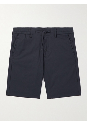 NN07 - Seb 1680 Straight-Leg Organic Cotton-Blend Twill Drawstring Shorts - Men - Blue - UK/US 28