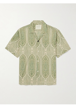 Kardo - Ronen Convertible-Collar Printed Cotton Shirt - Men - Green - S