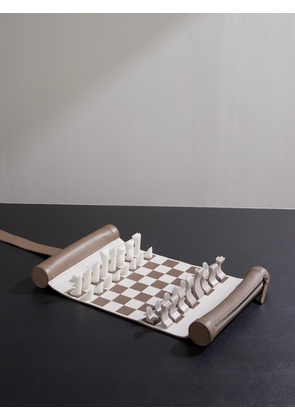 Brunello Cucinelli - Leather and Krion® Portable Chess Set - Men - Neutrals