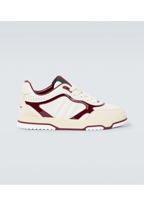 Gucci Re-Web suede-trimmed leather sneakers
