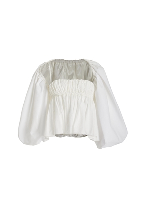 Altuzarra - Momoko Pleated Cotton-Blend Top - White - FR 36 - Moda Operandi