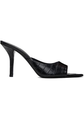 GIABORGHINI Black Perni 04 Croc Heeled Sandals