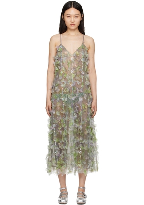 Anna Sui Green Floral Midi Dress