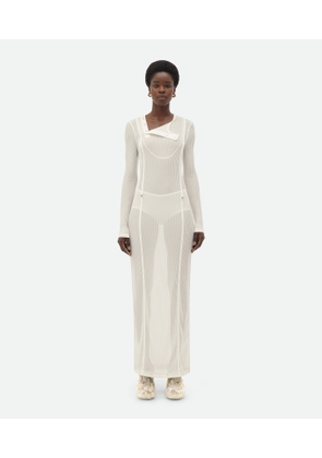 Bottega Veneta Viscose Jersey Long Dress - White - Woman - XXS - Viscose & Polyamide