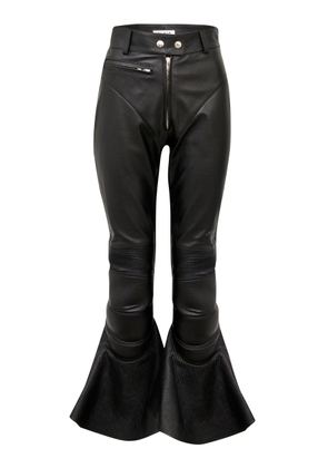 ALAÏA - Flared Leather Pants - Black - FR 42 - Moda Operandi