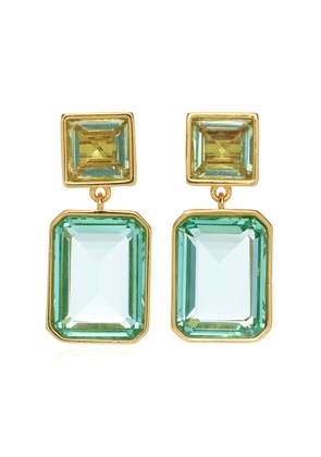 Lizzie Fortunato - Lush Gold-Plated Glass Earrings - Green - OS - Moda Operandi - Gifts For Her