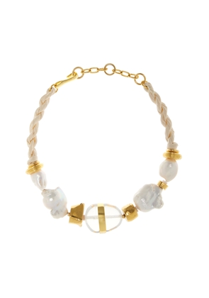Lizzie Fortunato - Glass Beach Gold-Plated Pearl; Opal; Silk Necklace - Neutral - OS - Moda Operandi - Gifts For Her