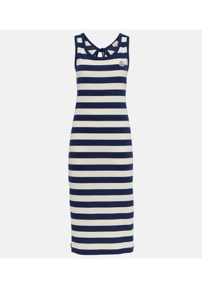 Moncler Striped cotton jersey midi dress