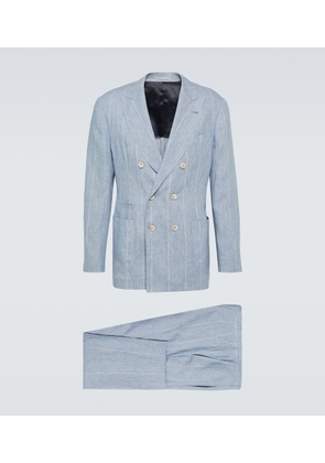 Brunello Cucinelli Striped double-breasted linen suit