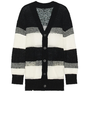 C2H4 Enfilade Mohair Cardigan in Black & Gray - Black. Size L (also in ).