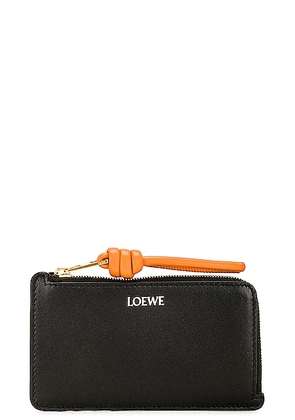 Loewe Knot Coin Cardholder in Black & Bright Orange - Black. Size all.