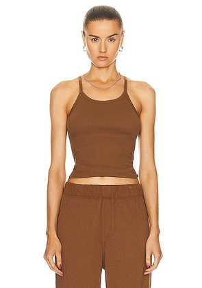 Eterne Rib Tank Top in Earth - Brown. Size L (also in ).