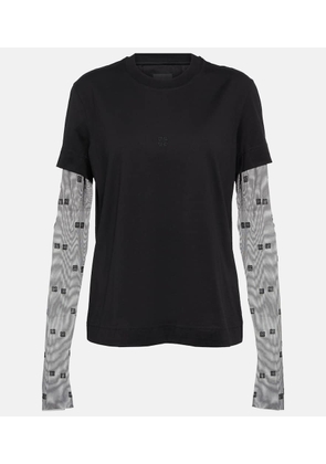 Givenchy 4G tulle-trimmed cotton jersey T-shirt