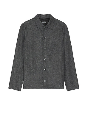 A.P.C. Jasper Jacket in Heathered Anthracite - Grey. Size L (also in M, S, XL/1X).