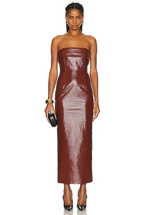 The New Arrivals by Ilkyaz Ozel Rhea Dress in Mahogany - Burgundy. Size 38 (also in 34, 40).