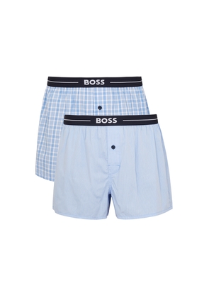 Boss Blue Cotton Boxer Shorts - set of two - M