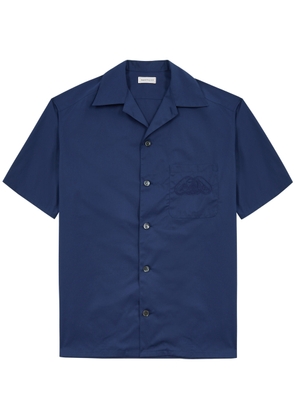 Alexander Mcqueen Seal Logo-embroidered Cotton Poplin Shirt - Navy - 38 (C15 / S)