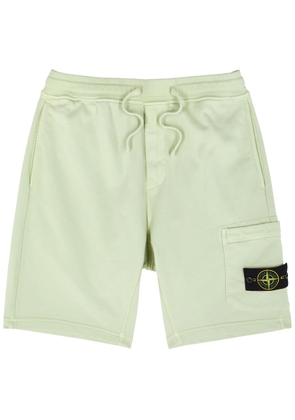 Stone Island Logo Cotton Shorts - Light Green - M