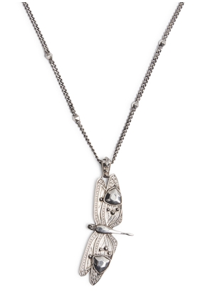 Alexander Mcqueen Dragonfly Pendant Necklace - Silver