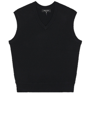Rag & Bone Harvey Sweater Vest in Black - Black. Size L (also in M, XL).