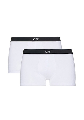 OFF-WHITE Stamp Low Rise Boxer in White - White. Size L (also in M, S).