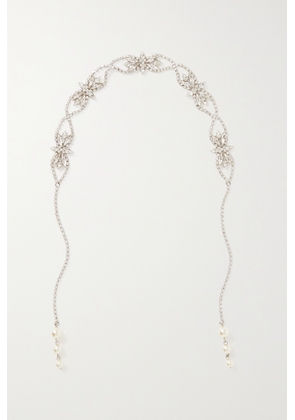 LELET NY - Martha Faux Pearl-embellished Silver-tone And Swarovski Crystal Headband - One size