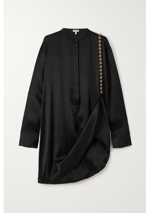 Loewe - Embellished Silk-satin Shirt Dress - Black - FR34,FR36,FR38,FR40,FR42,FR44