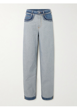 Marni - Frayed Two-tone Low-rise Wide-leg Jeans - Blue - IT36,IT38,IT40,IT42,IT44,IT46,IT48