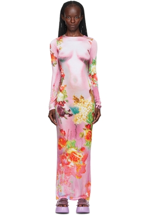 Jean Paul Gaultier Pink 'The Body Flower' Maxi Dress