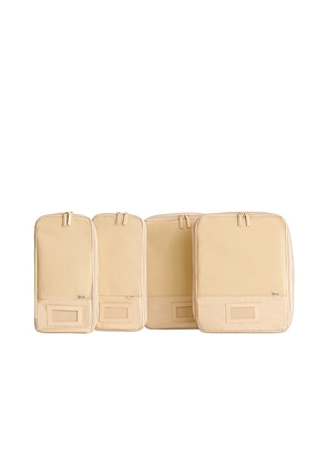 BEIS The Compression Packing Cubes 4pc in Beige.