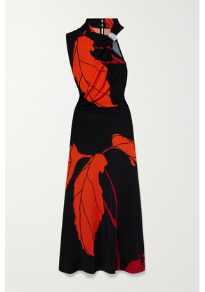Johanna Ortiz - + Net Sustain Guardiana Del Poder Asymmetric Embellished Floral-print Stretch-jersey Maxi Dress - Black - US0,US2,US4,US6,US8,US10,US12