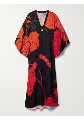 Johanna Ortiz - + Net Sustain River Classing Cutout Printed Satin-jacquard Maxi Dress - Black - US0,US2,US4,US6,US8,US10,US12