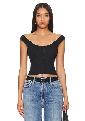 Free People Sally Solid Corset Top In Black in Black. Size M, S, XL.