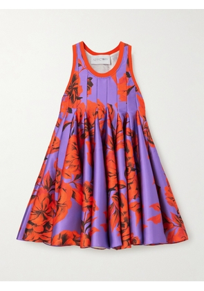 AZ Factory - Floral-print Pleated Twill Mini Dress - Purple - FR34,FR36,FR38,FR40,FR42
