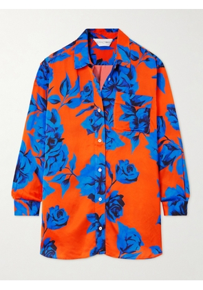 AZ Factory - Floral-print Satin-crepe Shirt - Orange - FR34,FR36,FR38,FR40,FR42