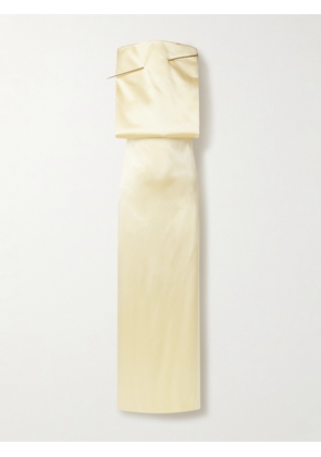 Loewe - Open-back Embellished Silk-blend Satin Midi Dress - Yellow - FR36,FR38,FR40,FR42,FR44