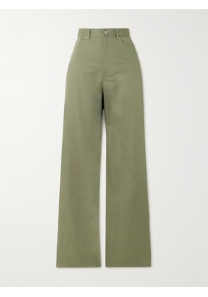 Loewe - Cotton-twill Straight-leg Pants - Green - FR32,FR34,FR36,FR38,FR40,FR42,FR44