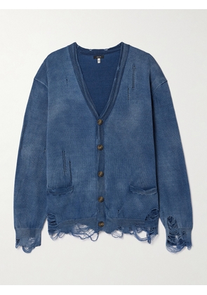 R13 - Distressed Cotton Cardigan - Blue - x small,small,medium,large