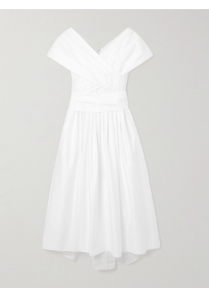 Adam Lippes - Wrap-effect Cotton-poplin Midi Dress - White - US0,US2,US4,US6,US8,US10,US12,US14