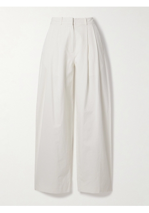 Proenza Schouler White Label - Amber Pleated Crinkled Cotton And Hemp-blend Wide-leg Pants - US00,US0,US2,US4,US6,US8,US10,US12,US14