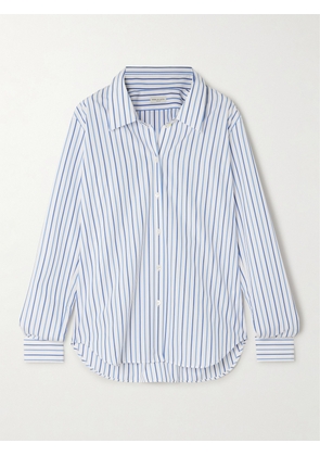 Dries Van Noten - Grosgrain-trimmed Striped Cotton-poplin Shirt - Blue - FR34,FR36,FR38,FR40,FR42,FR44
