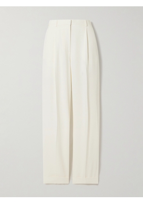 The Row - Tor Pleated Crepe Wide-leg Pants - White - US0,US2,US4,US6,US8,US10,US12,US14