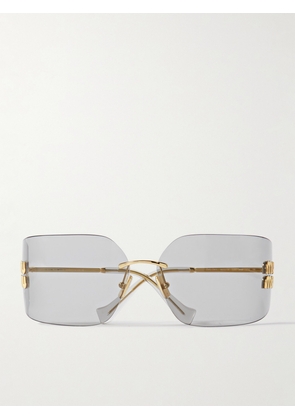Miu Miu Eyewear - D-frame Gold-tone Sunglasses - Gray - One size