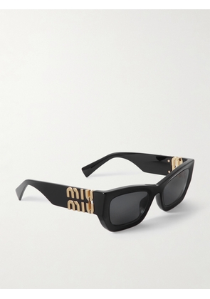 Miu Miu Eyewear - Glimpse Rectangular-frame Acetate Sunglasses - Black - One size