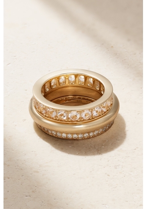 By Pariah - Set Of Three 14-karat Gold, Morganite And Laboratory-grown Diamond Ring - 52,54