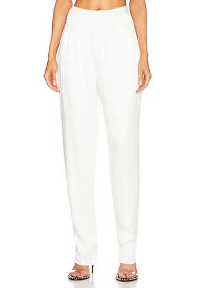 RTA Manollo High Waisted Pleated Trousers in White. Size 2, 6, 8.
