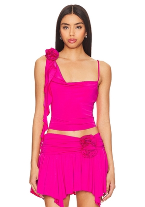 Lovers and Friends Casey Top in Fuchsia. Size L, S, XS.