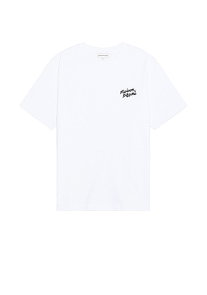 Maison Kitsune Handwriting Comfort T-shirt in White. Size S, XL/1X.